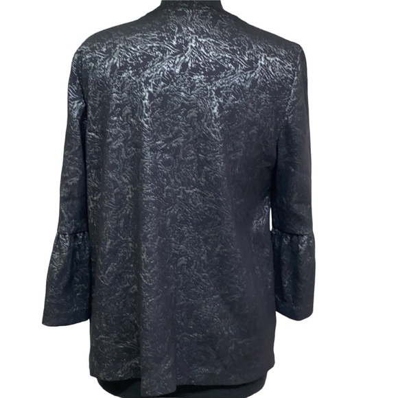 JM Collection Black Metallic Trumpet Sleeves - Picture 3 of 4